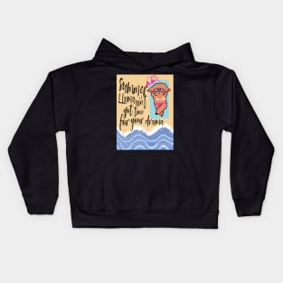 summer llama aint got time for your drama Kids Hoodie